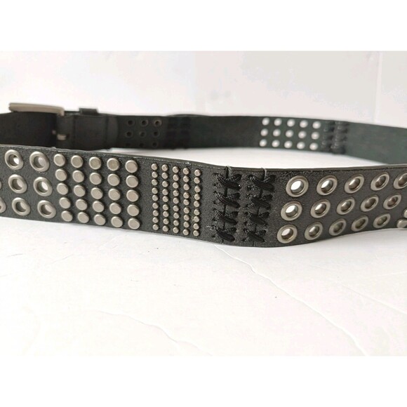 Handmade Leather Belt Women's 38 Studded Black - Picture 2 of 7